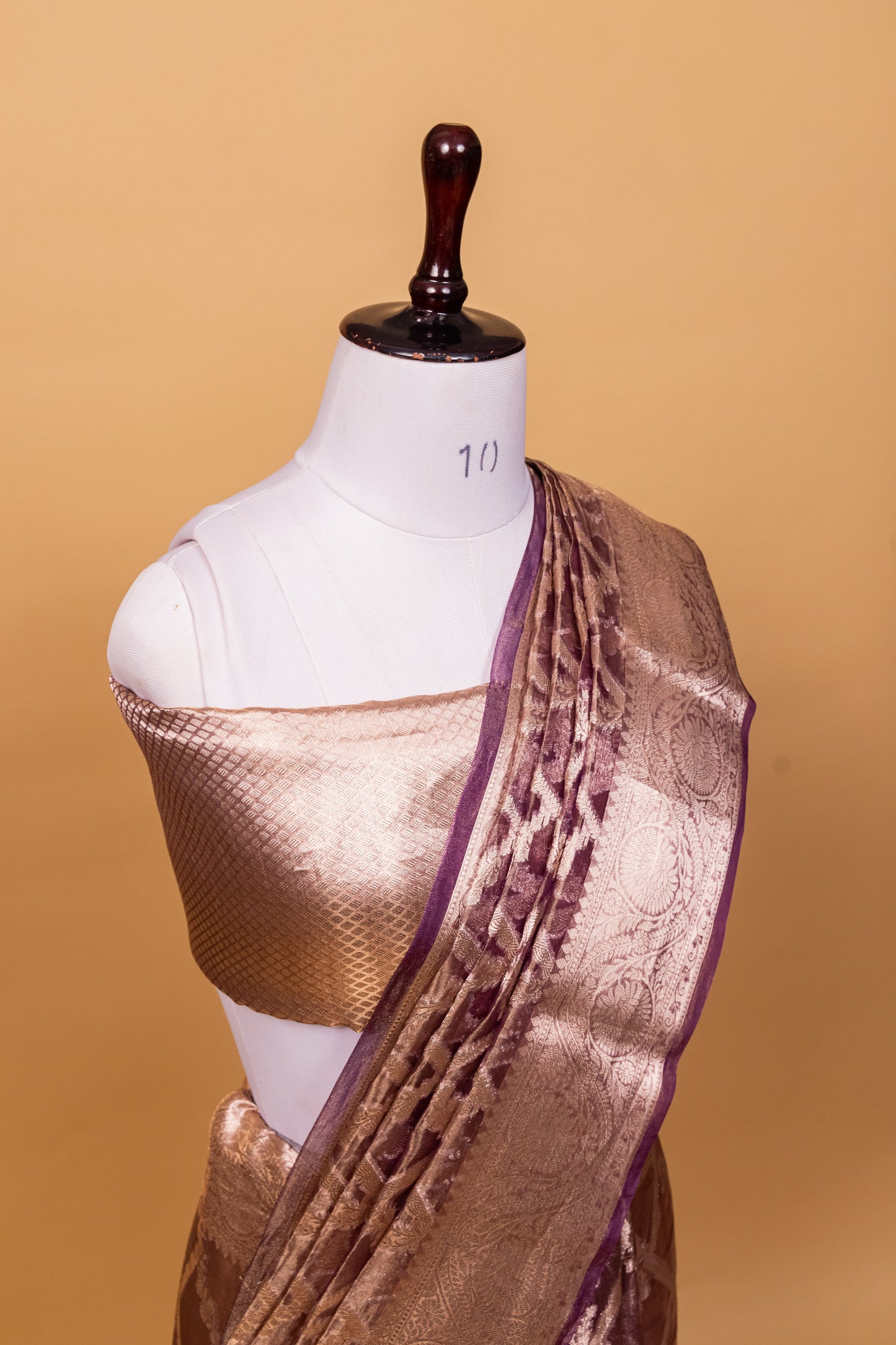 Purple Tissue Pure Silk Dyed Sare