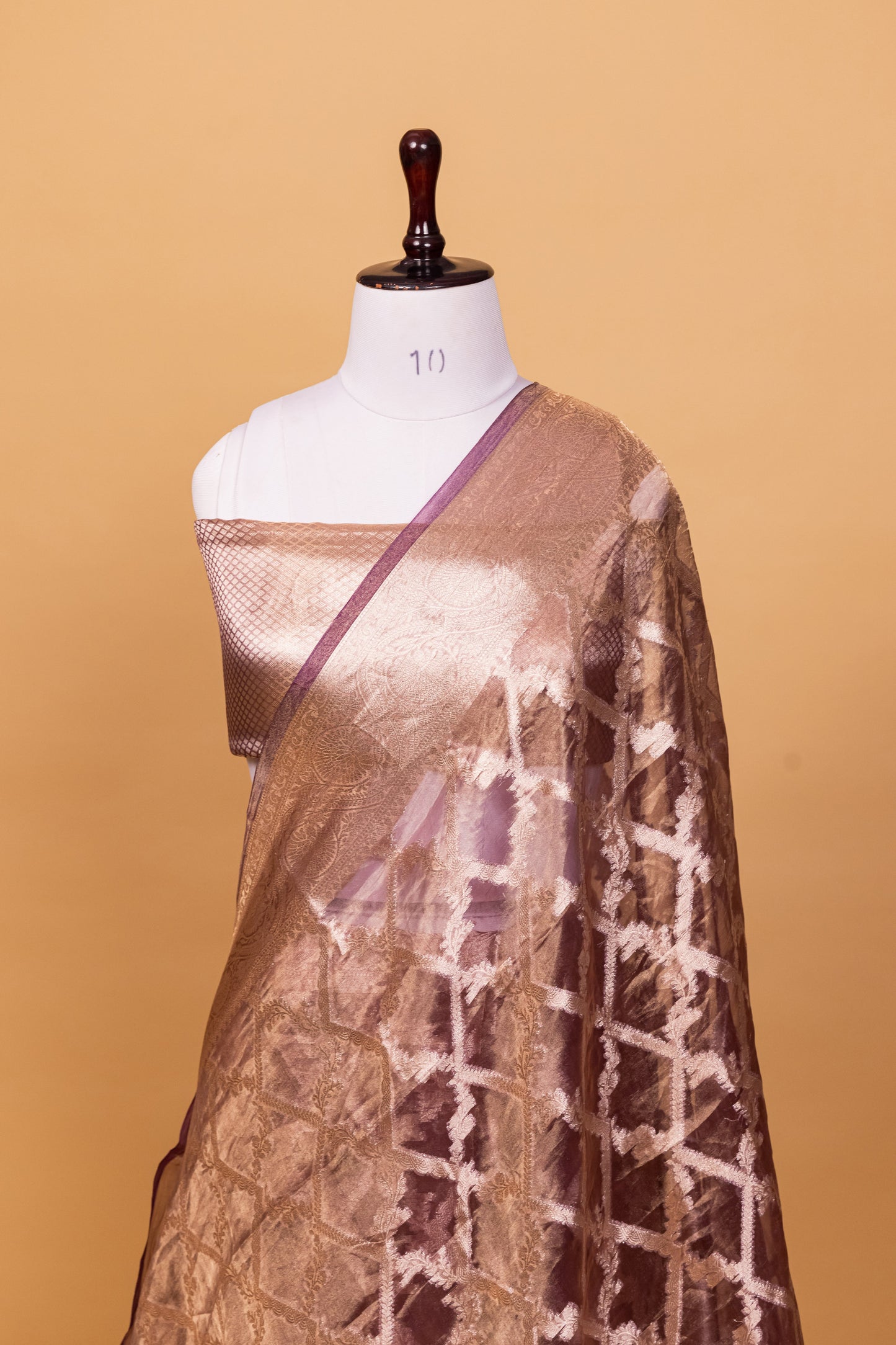 Purple Tissue Pure Silk Dyed Sare