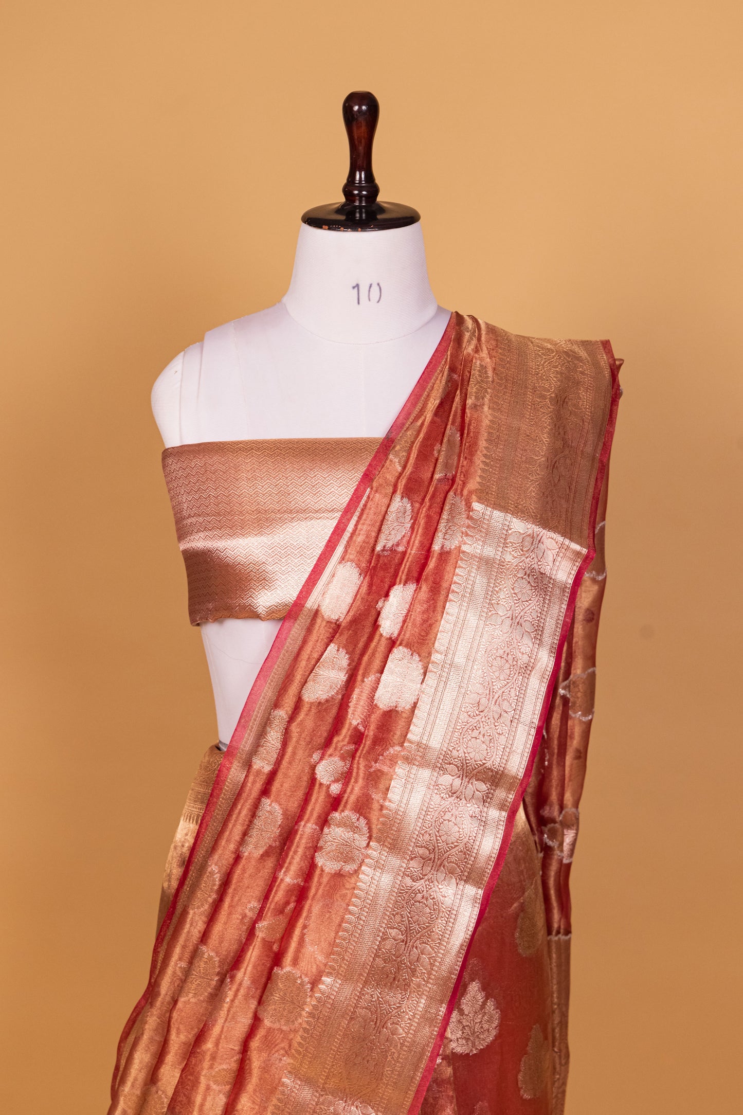 Onion Pink Tissue Pure Silk Dyed Saree