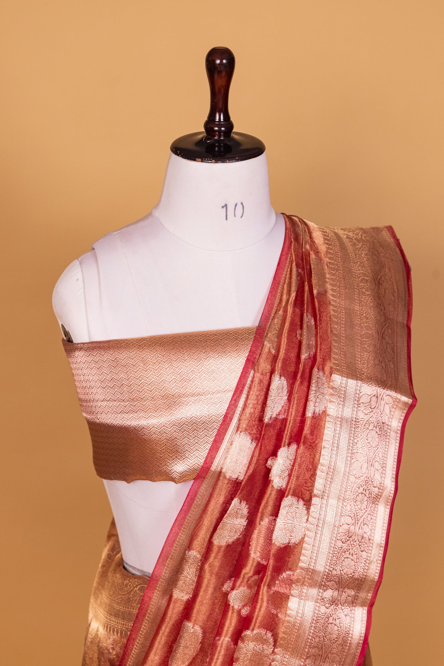 Onion Pink Tissue Pure Silk Dyed Saree