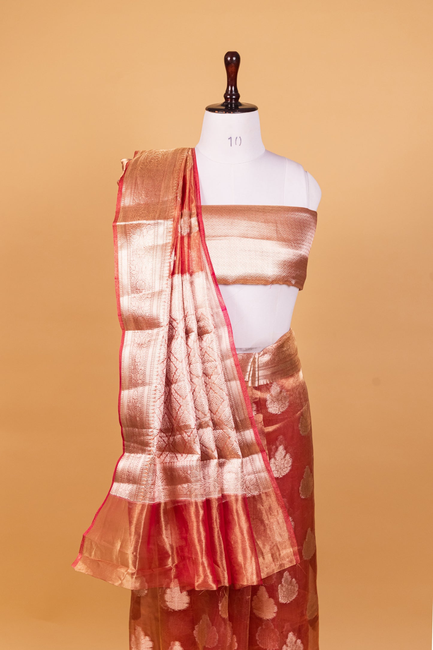 Onion Pink Tissue Pure Silk Dyed Saree