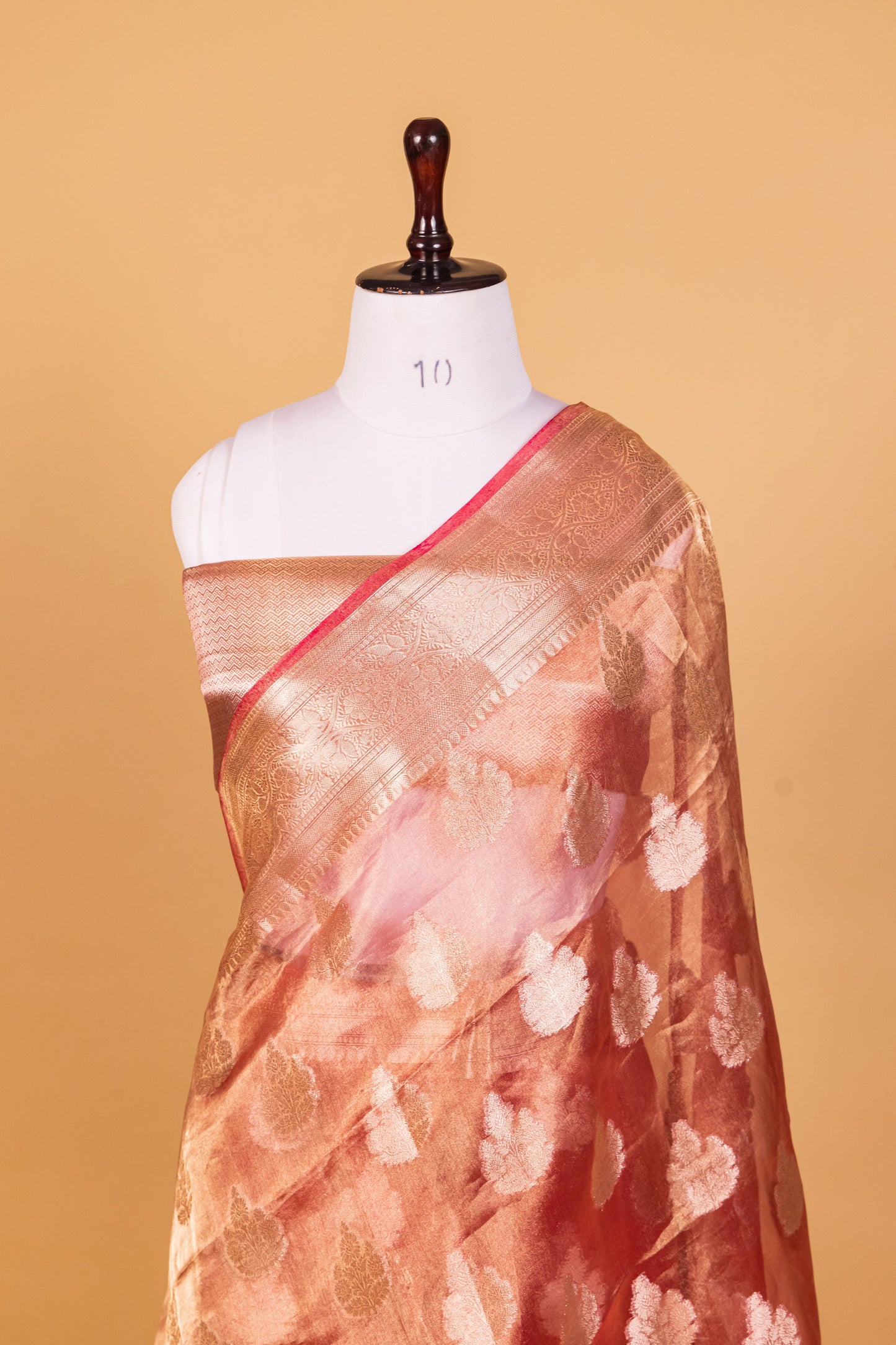 Onion Pink Tissue Pure Silk Dyed Saree