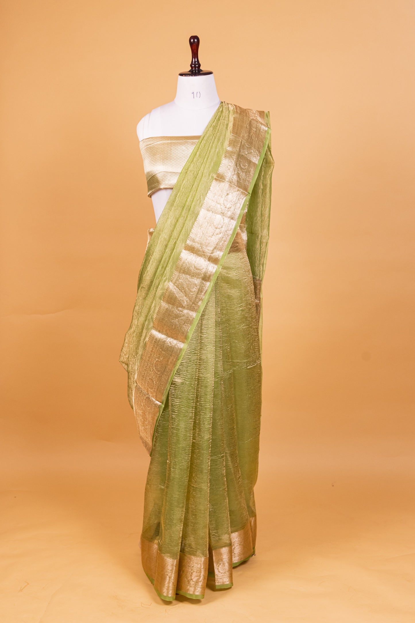 Turquise Blue Tissue Pure Silk Dyed Saree