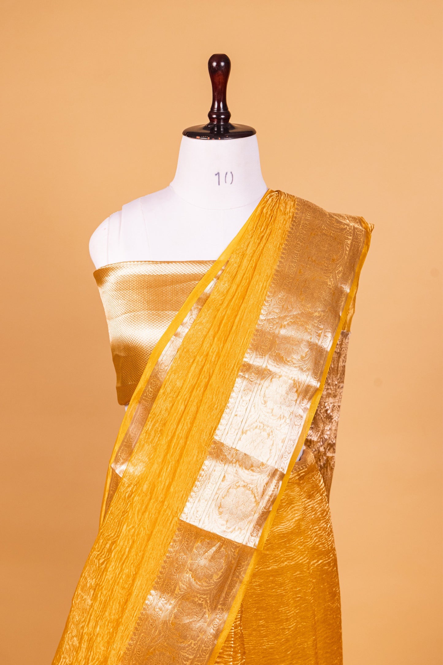 Yellow Tissue Pure Silk Dyed Saree