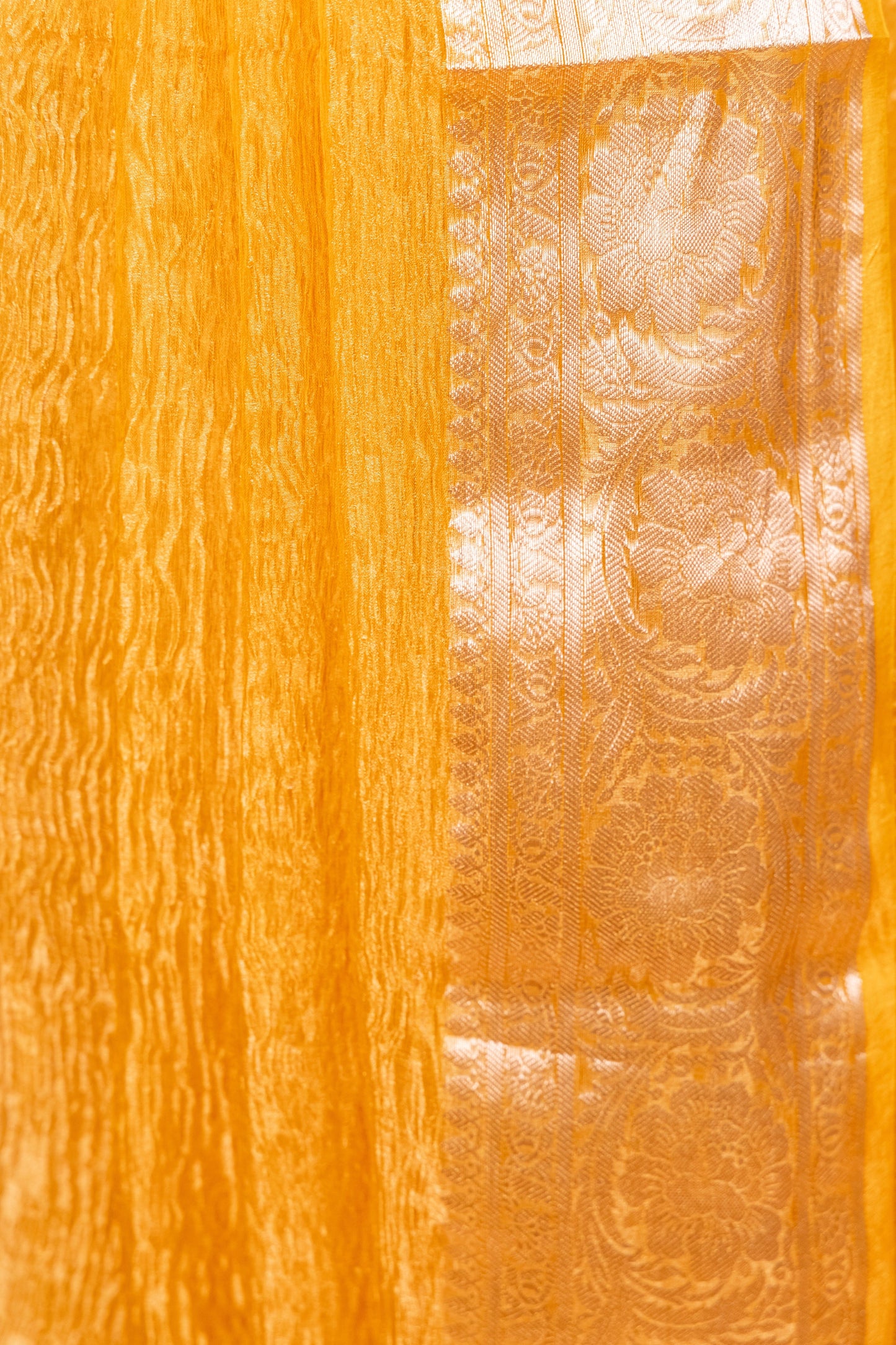 Yellow Tissue Pure Silk Dyed Saree