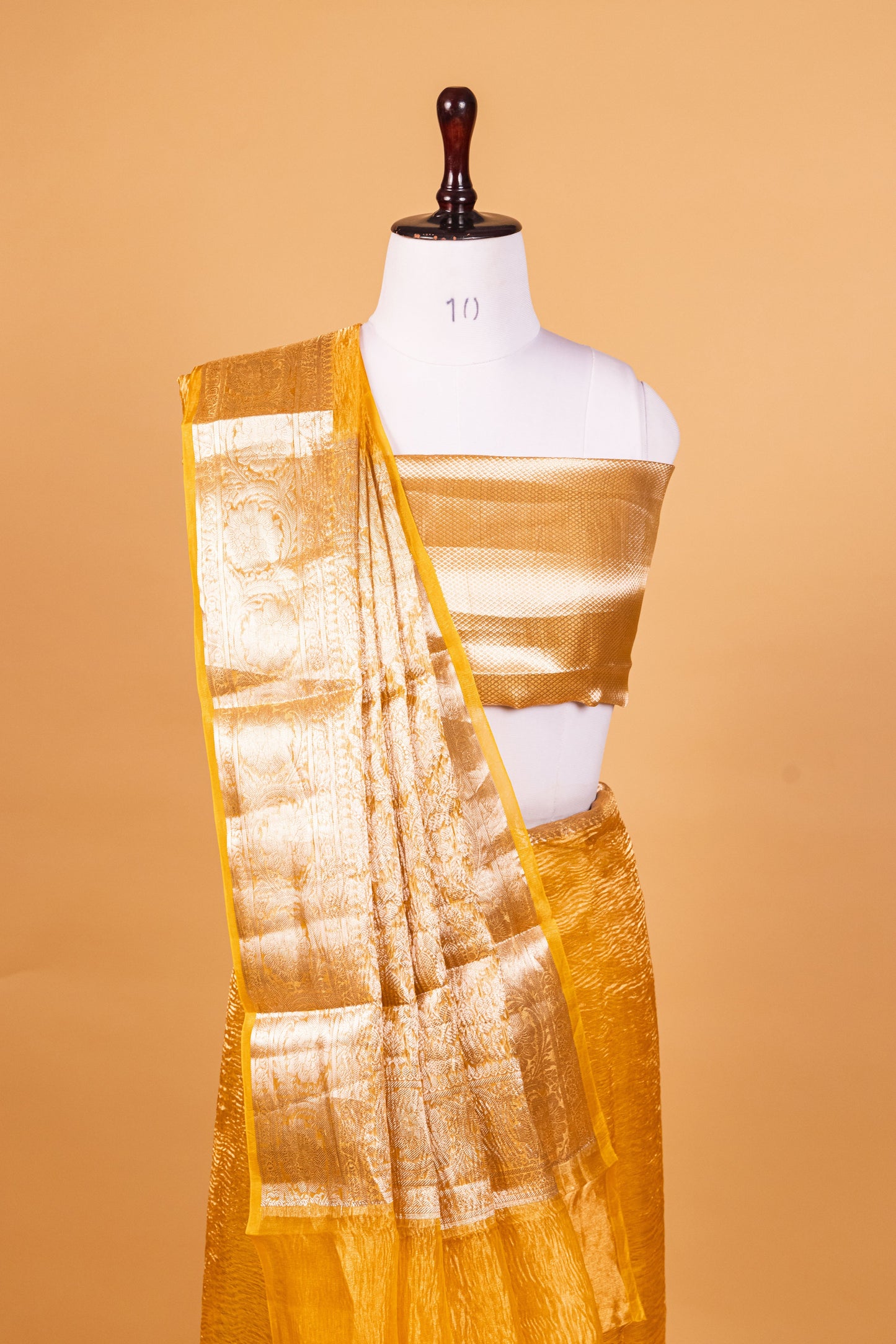 Yellow Tissue Pure Silk Dyed Saree