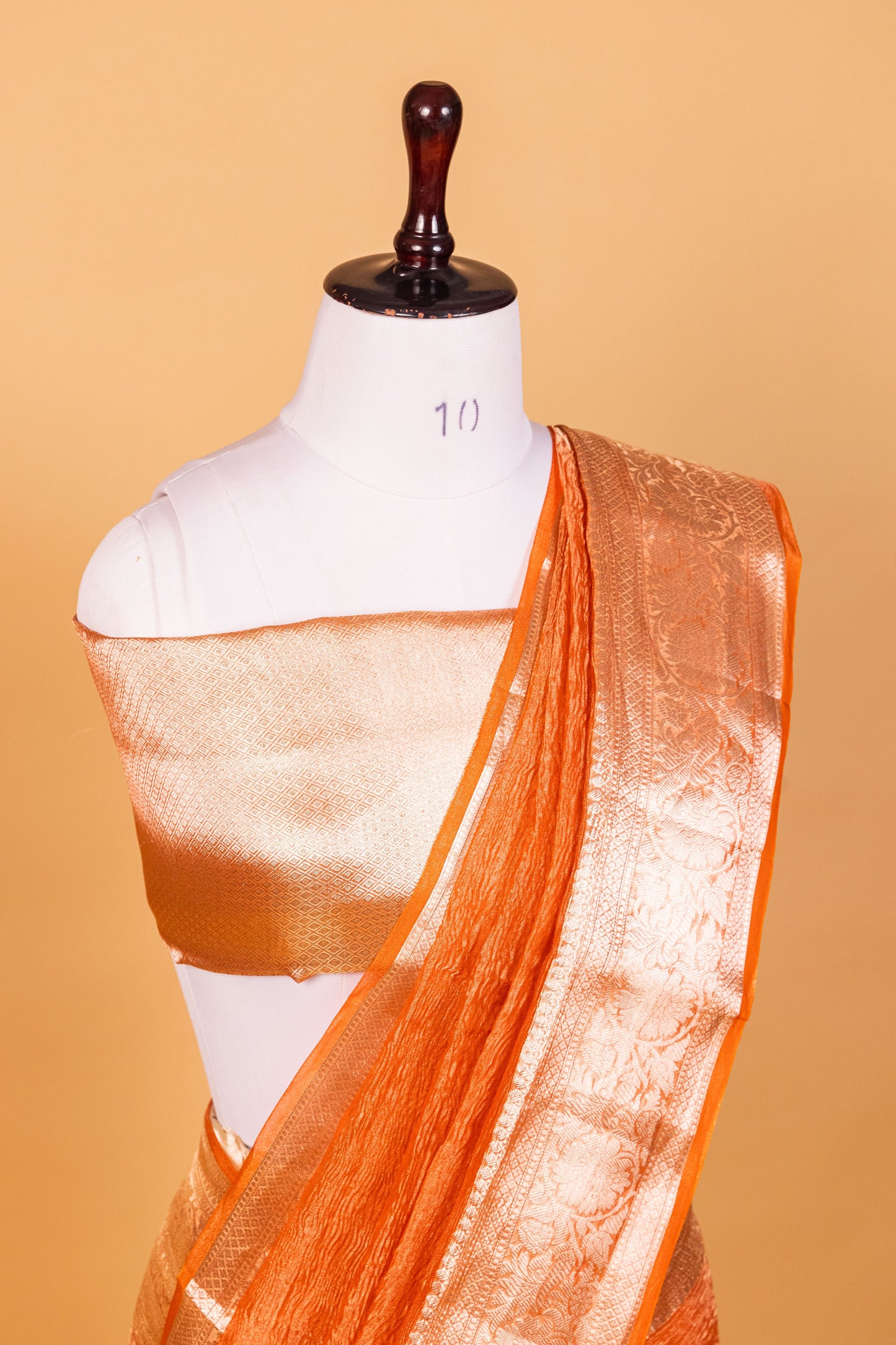 Orange Tissue Pure Silk Dyed Saree