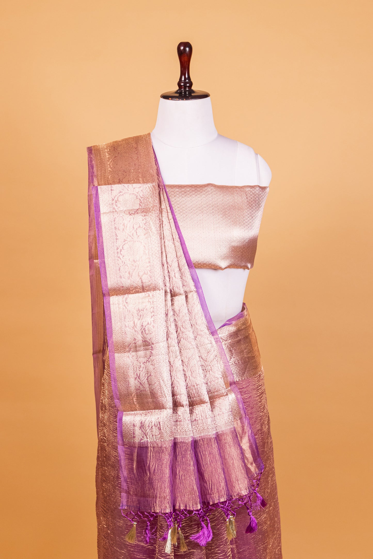 Magenta Tissue Pure Silk Dyed Saree