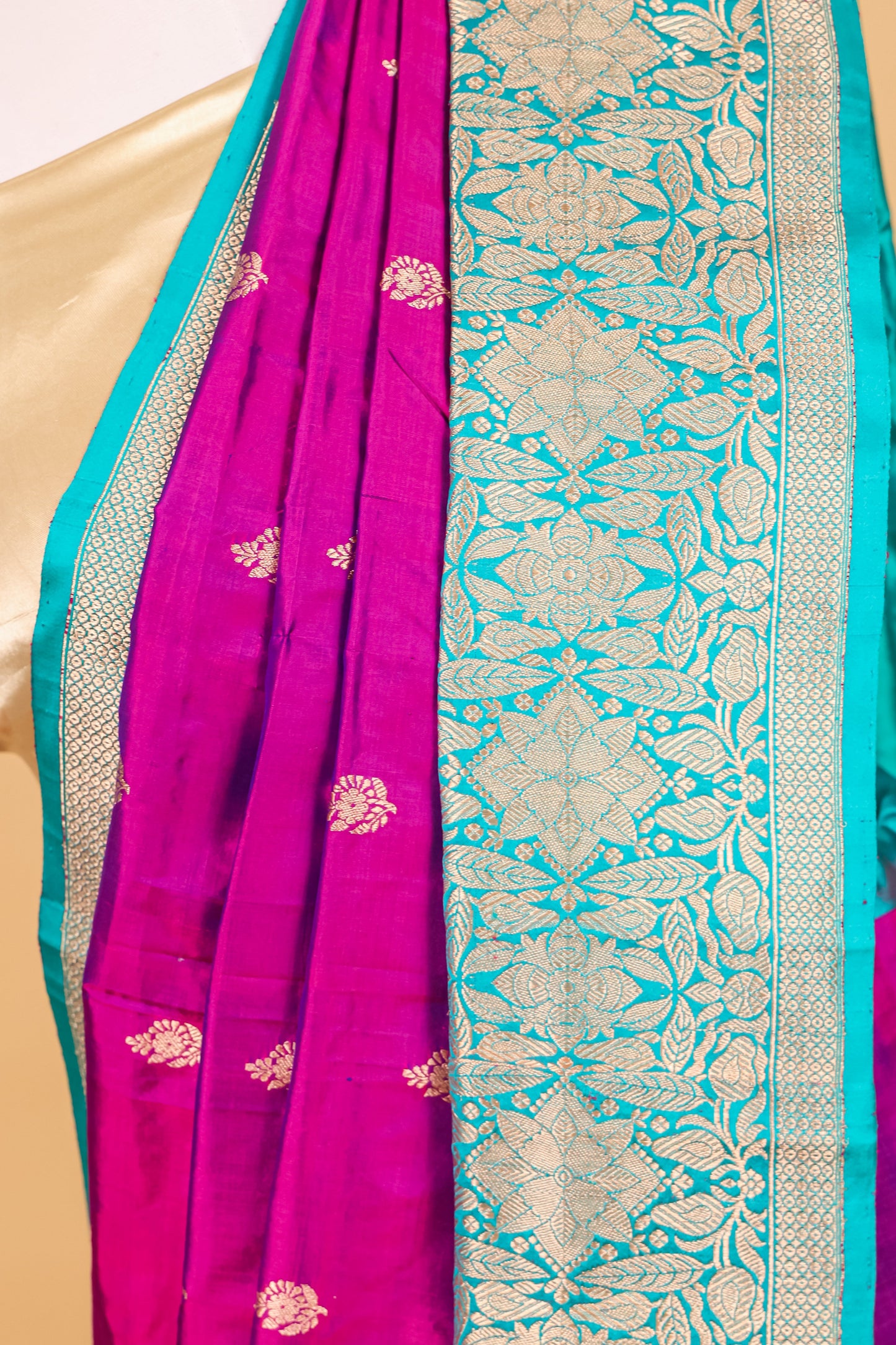 Purple Katan Pure Silk Kadhwa Saree