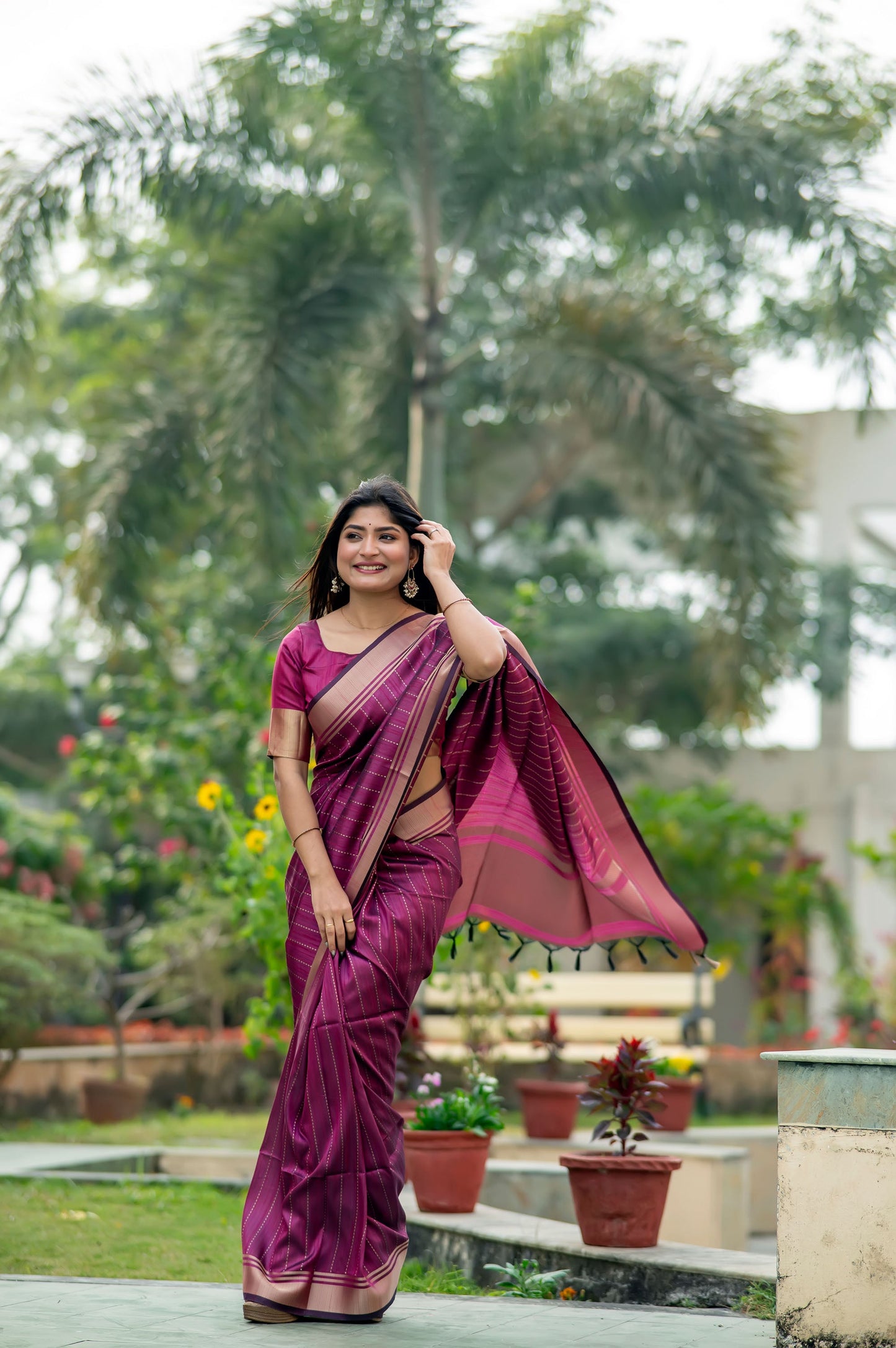 Rani Raw Silk Lining Zari woven Saree