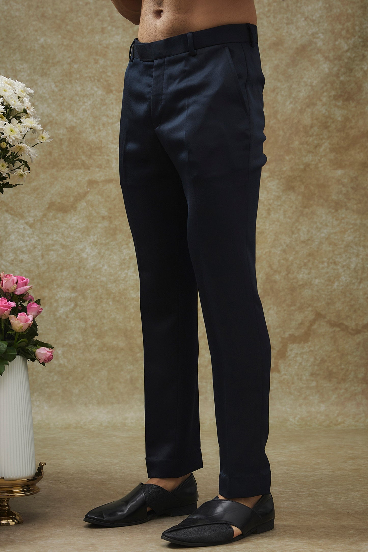 Navy Blue Color Imported Italian Jodhpuri Set