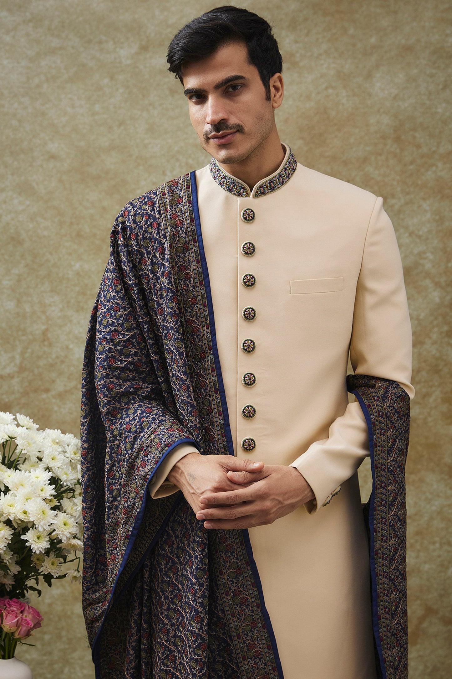 Light Pink Italian Imported Nawabi Indo Western Set