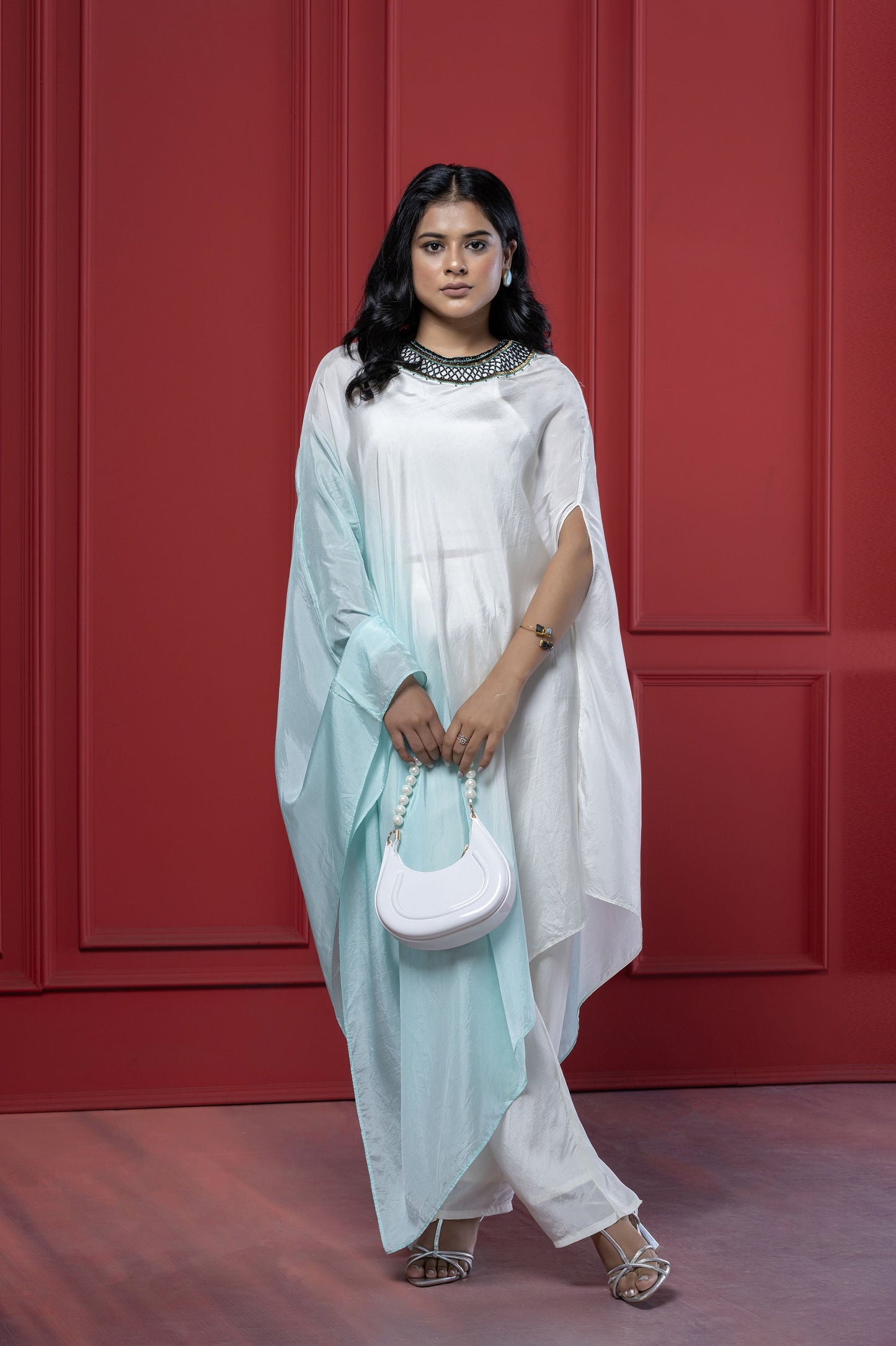 Sky Blue Gradient Asymmetric Tunic