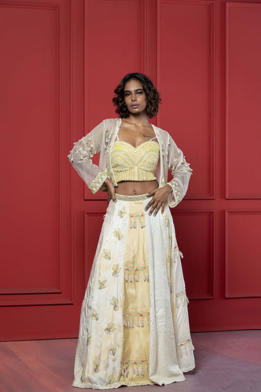 Heavy Multi-coloured Upada silk Lehenga