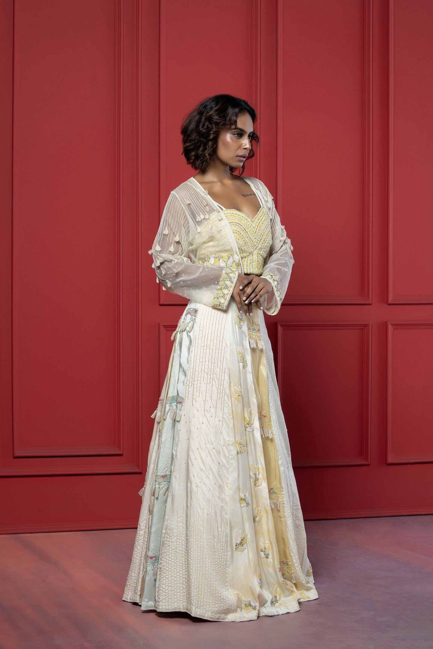 Heavy Multi-coloured Upada silk Lehenga