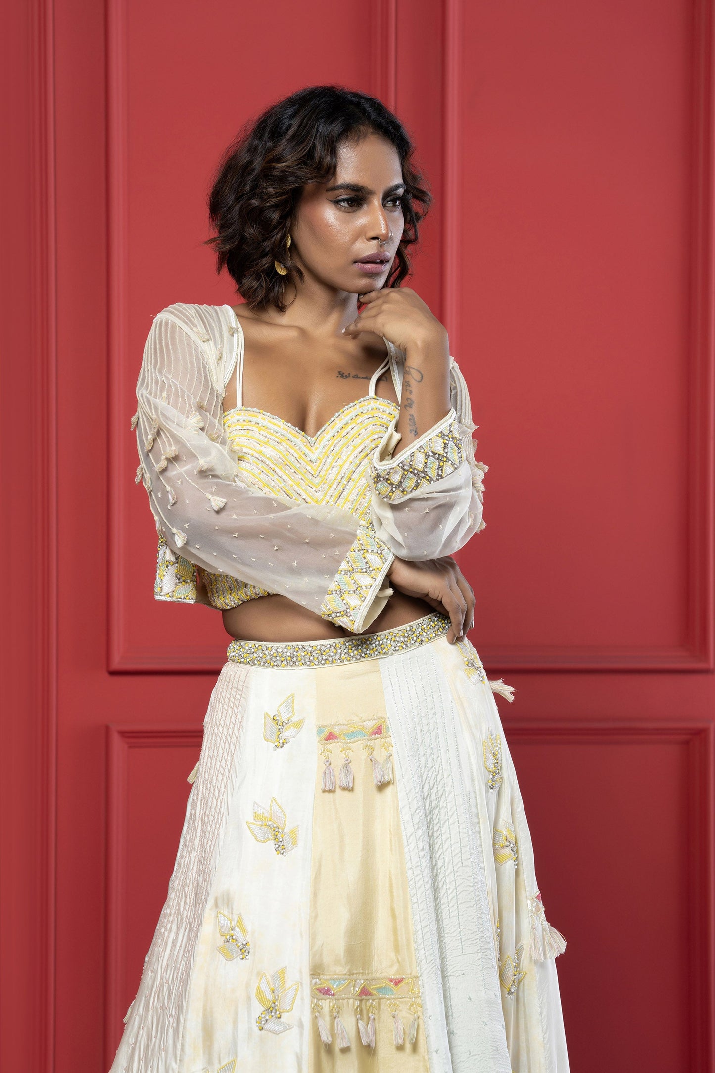 Heavy Multi-coloured Upada silk Lehenga
