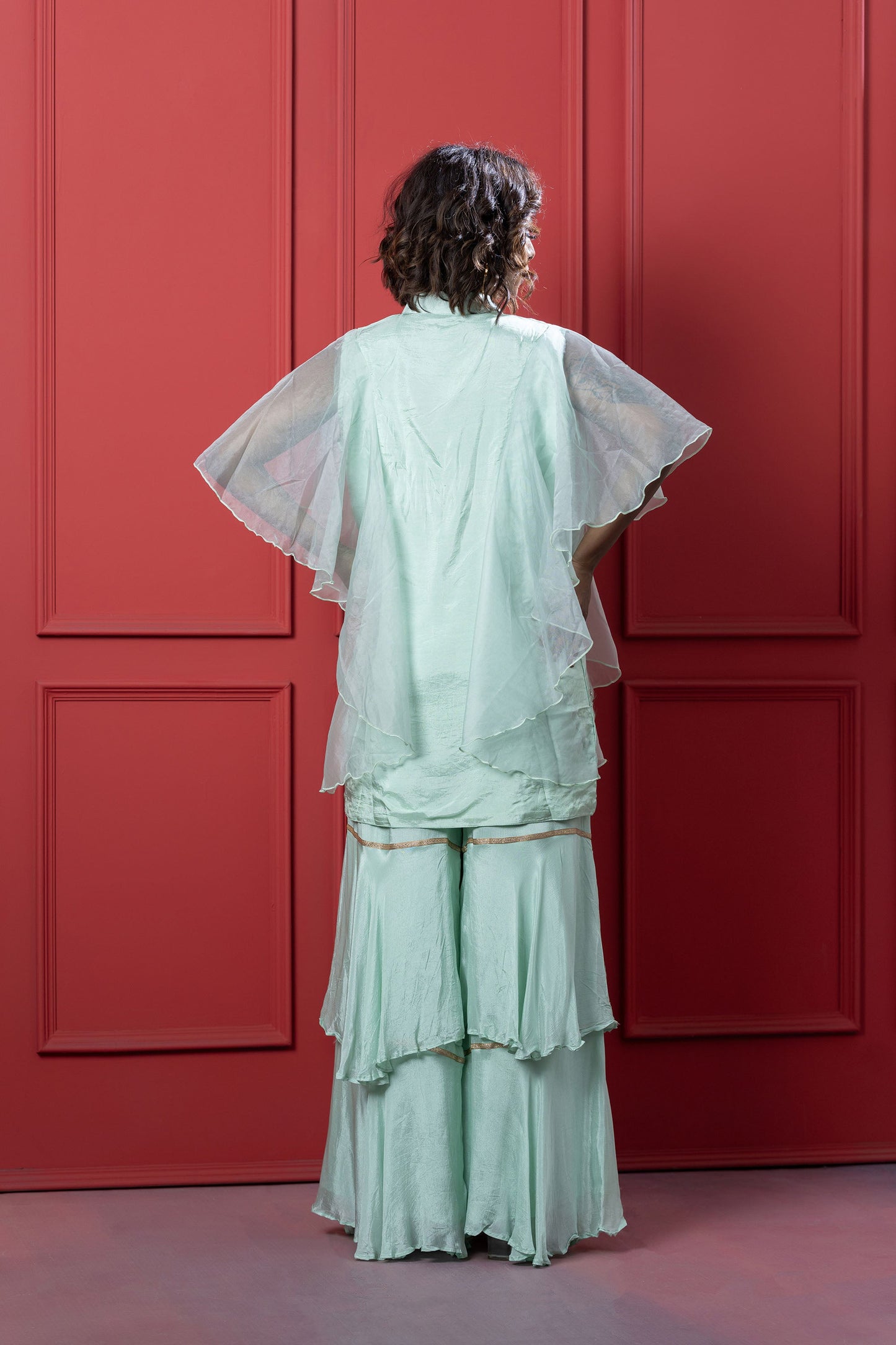 Mint Green Ruffle Sharara Set