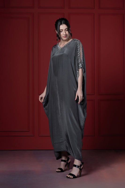 Grey Crystal Kaftan Tunic