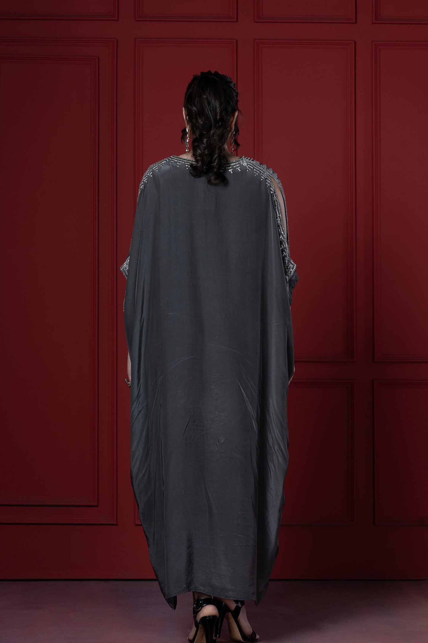 Grey Crystal Kaftan Tunic
