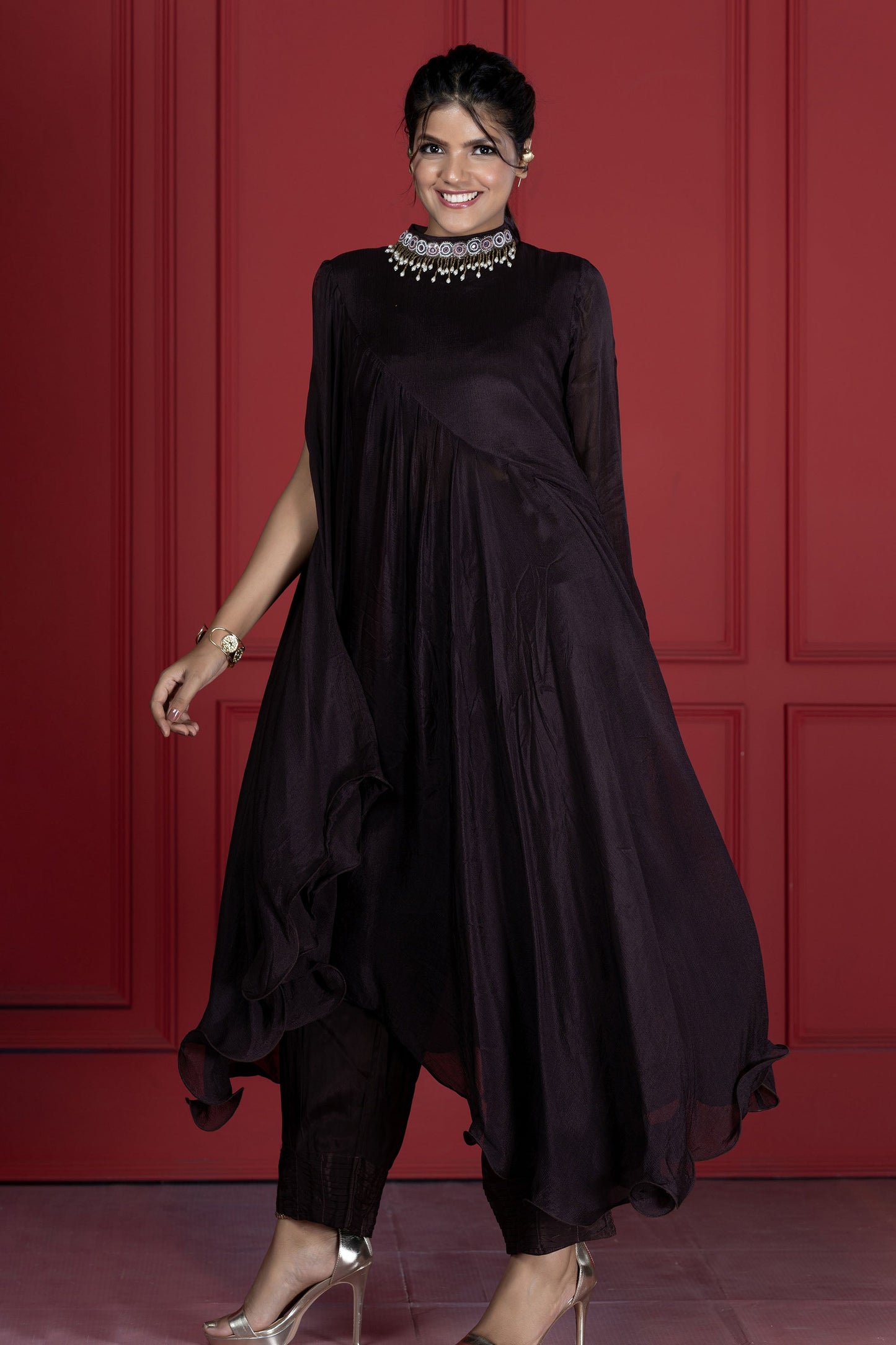 Brown Mirror Kaftaan Dress