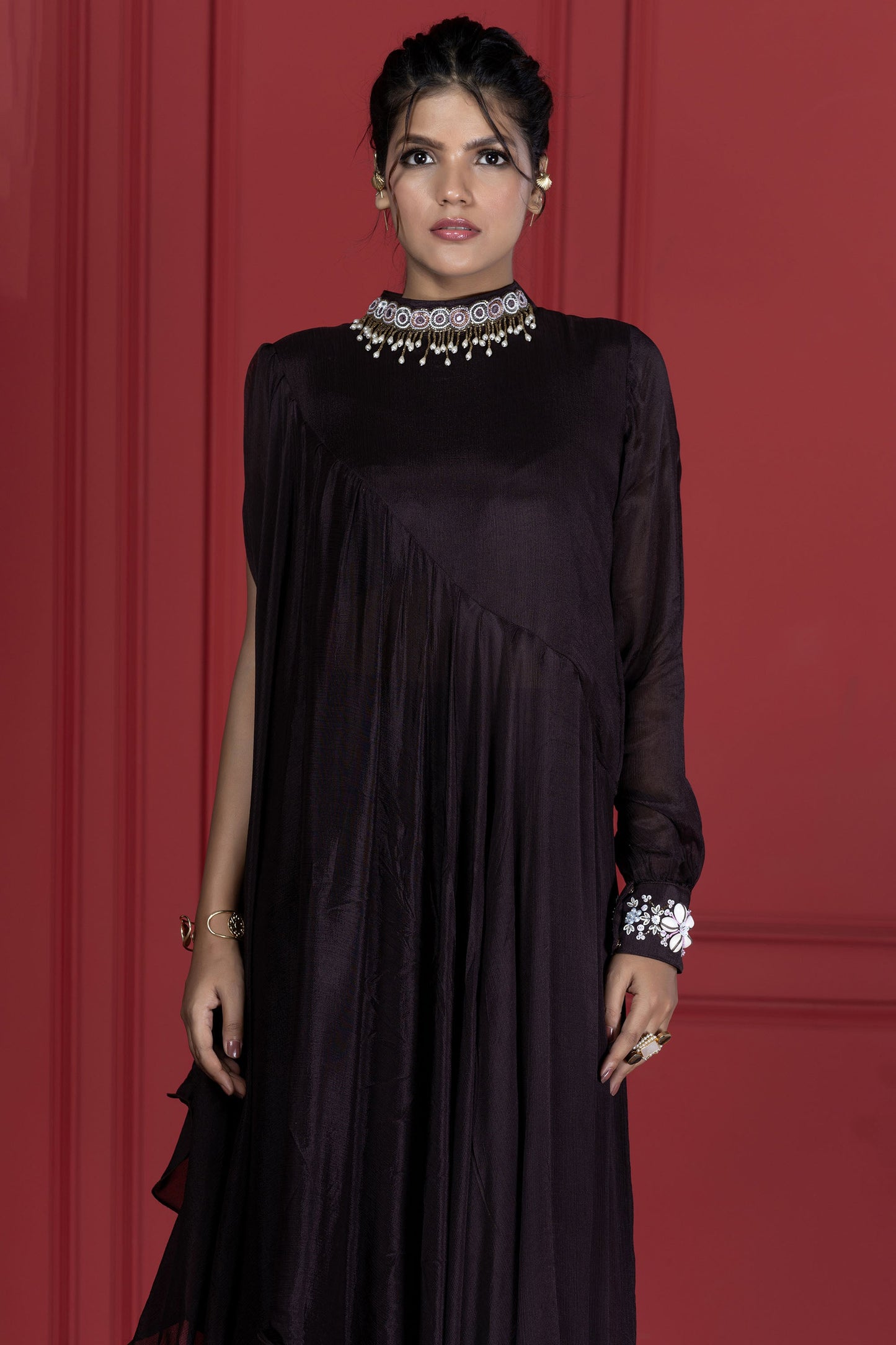 Brown Mirror Kaftaan Dress