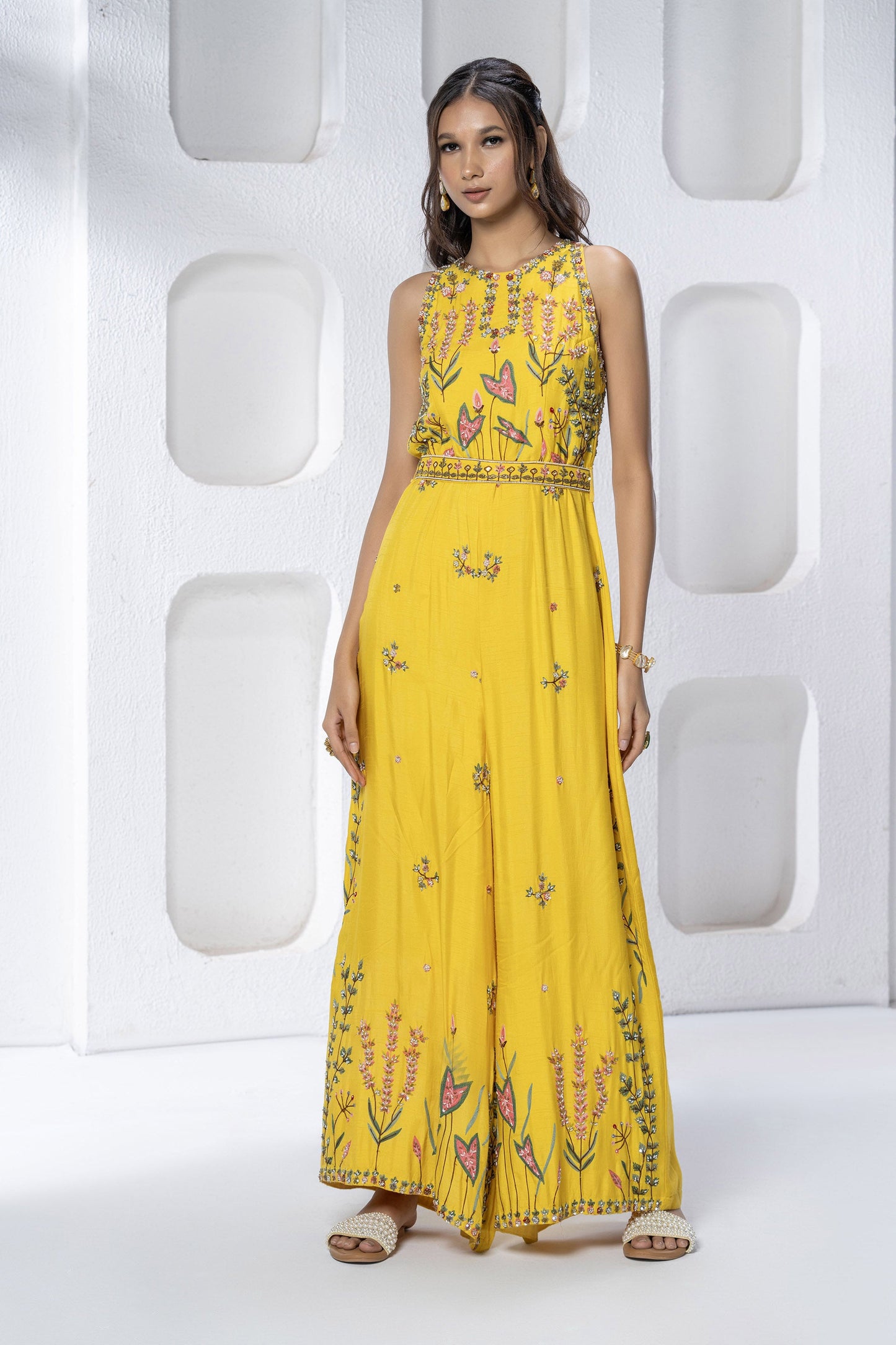 Yellow Dola Silk Vibrant Jumpsuit