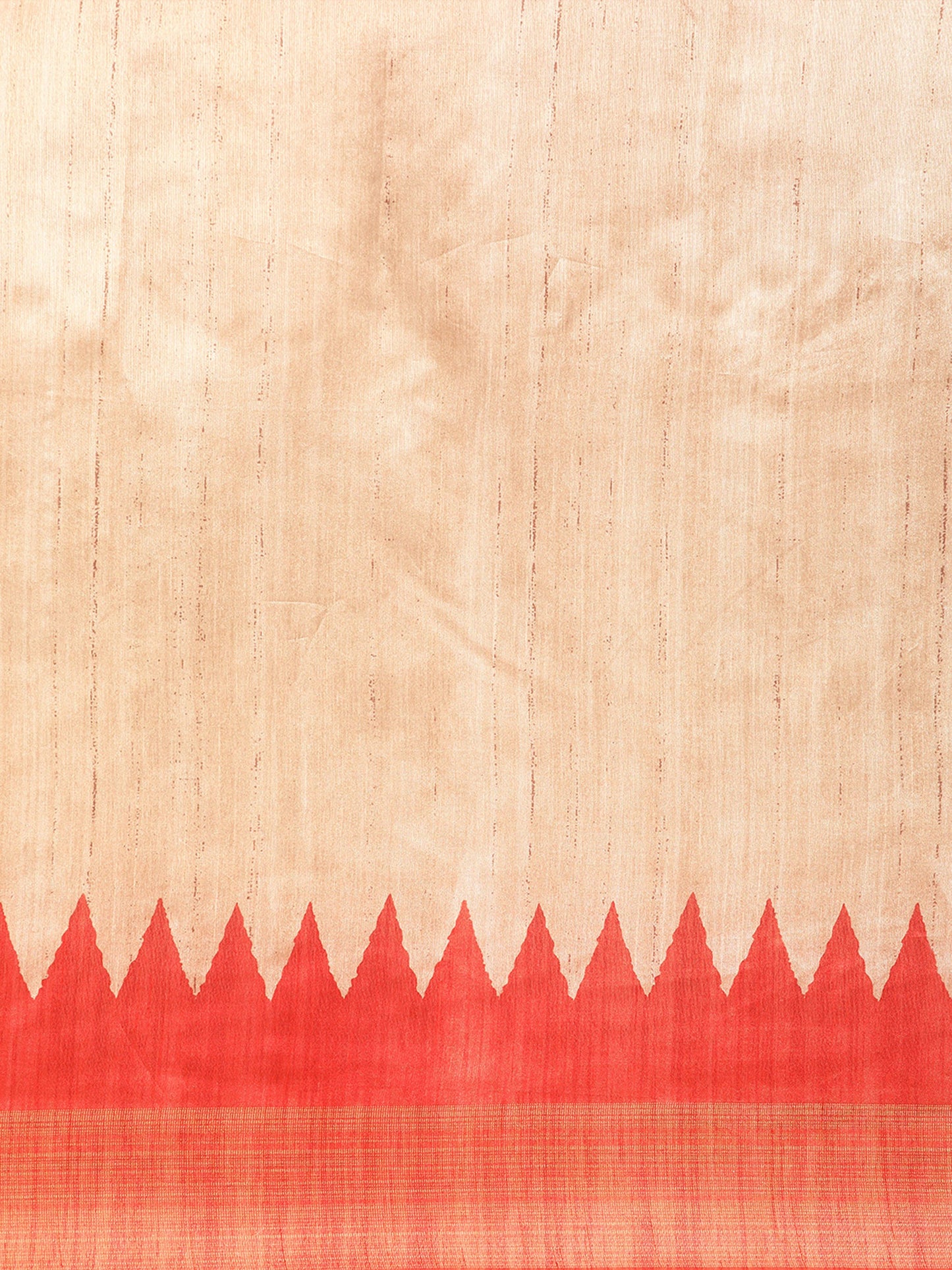 Orange Tussar Silk saree with Temple Border