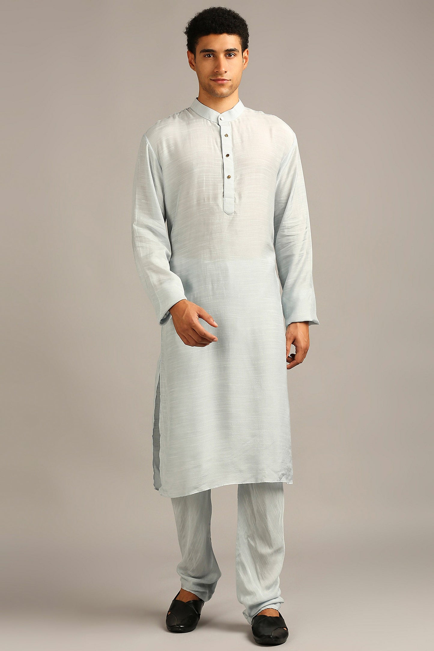 Cloud printed longline jacket with kurta set
