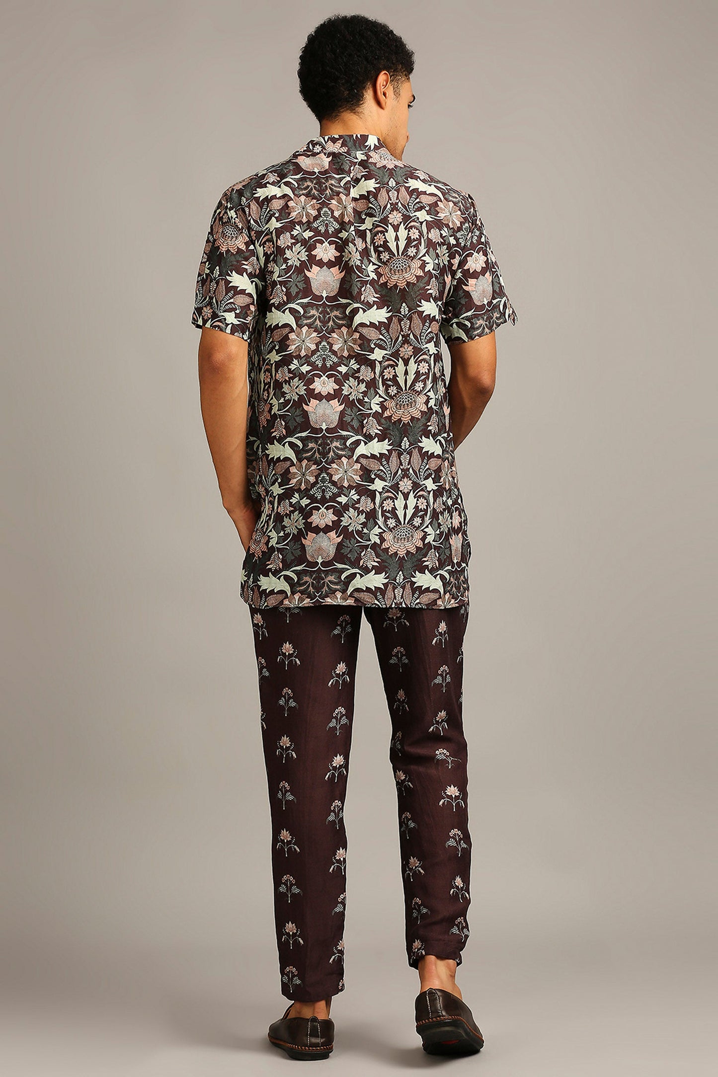 Wine Pastel floral printed co-ord set