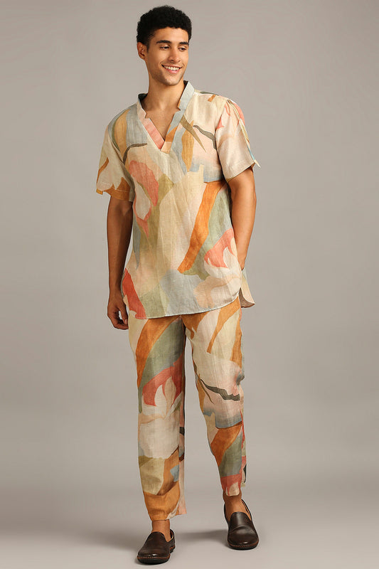 Multi color Conversational printed co-ord set