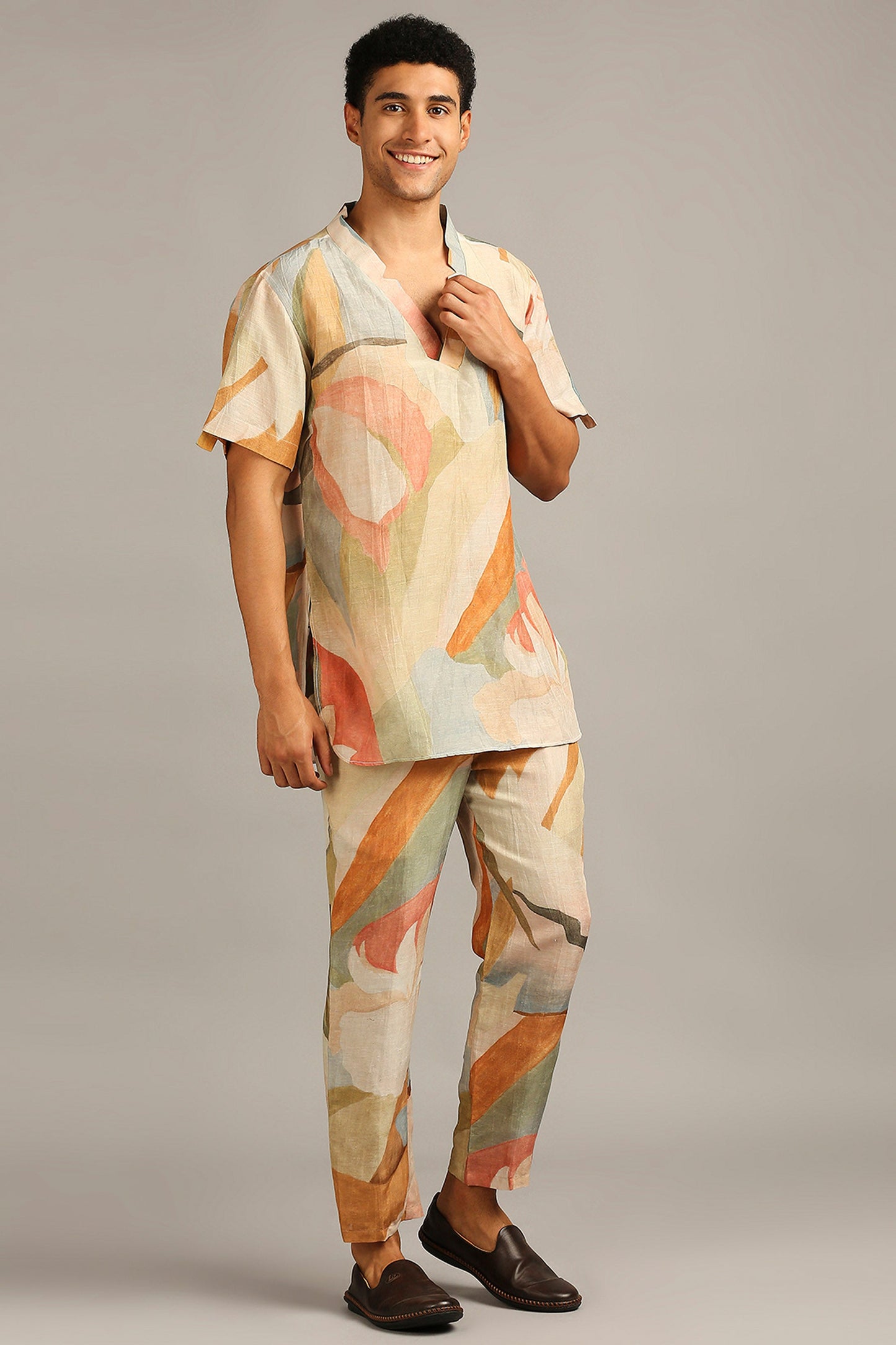 Multi color Conversational printed co-ord set