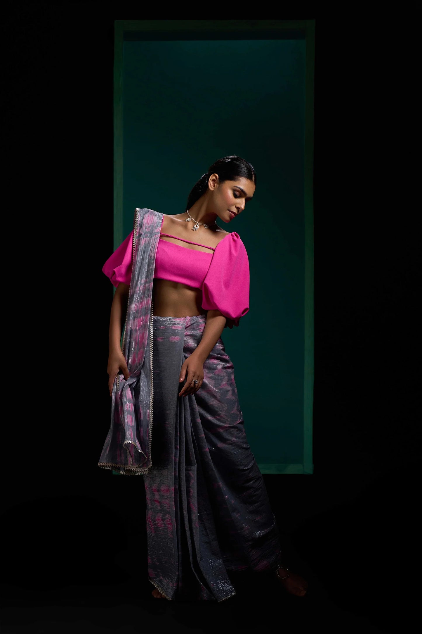 Grey Twin Pure Cotton Saree