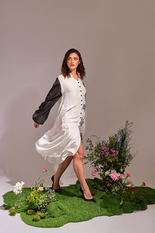 VALENTINA Black and White Dress