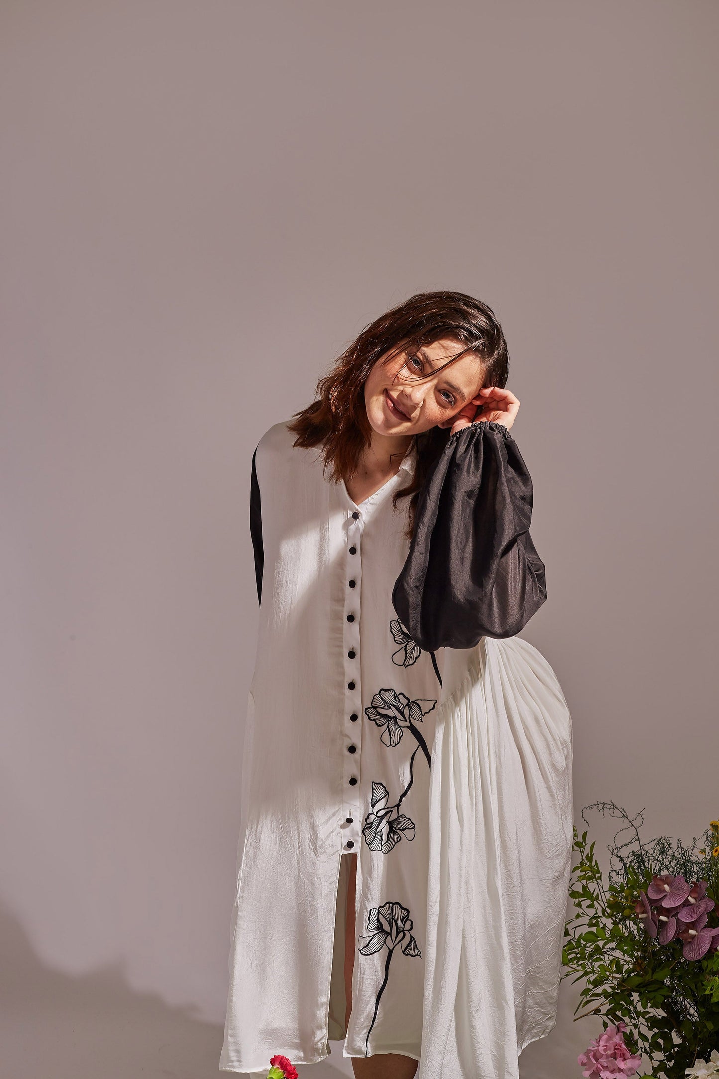 VALENTINA Black and White Dress