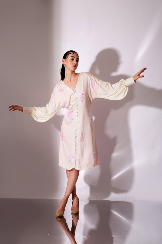 BLOOM Cream and Pink  Dress