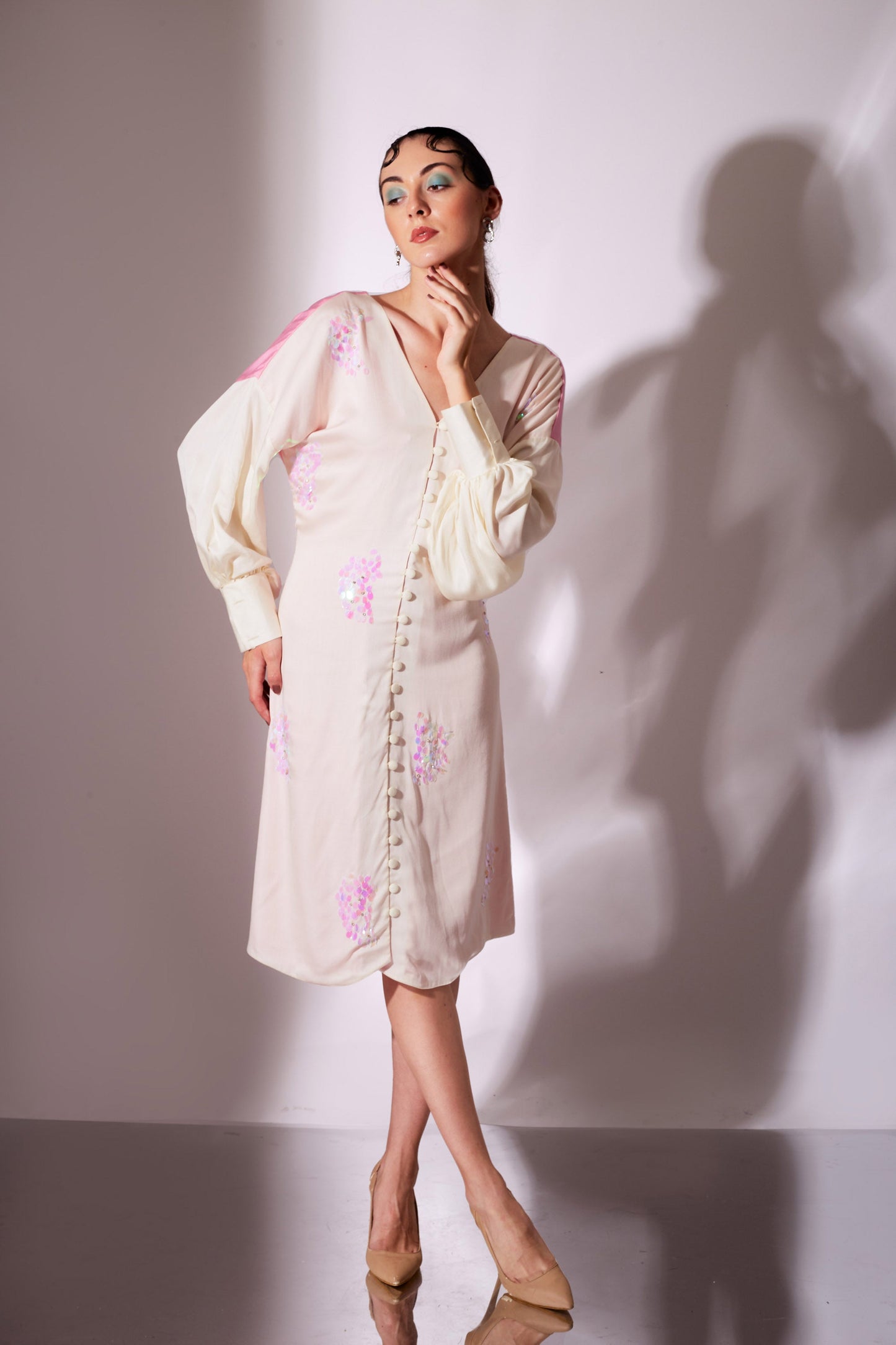 BLOOM Cream and Pink Dress