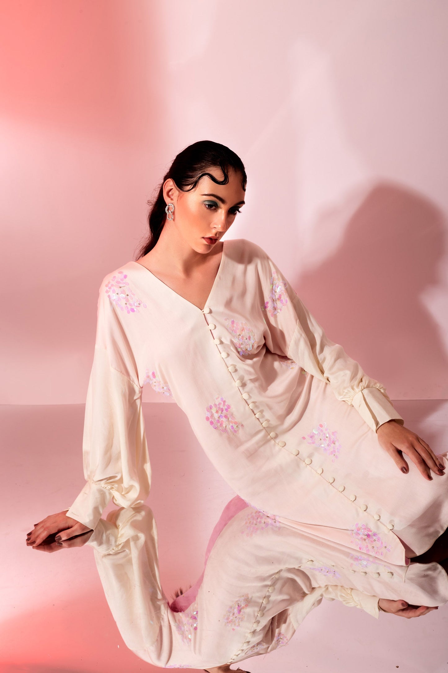 BLOOM Cream and Pink Dress
