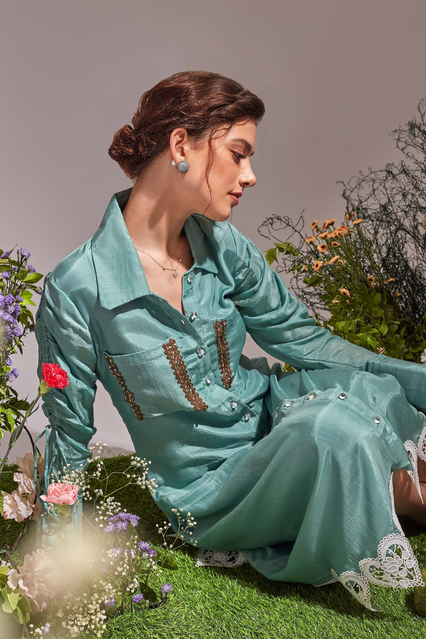 MAPLE Light Sea Green Dress