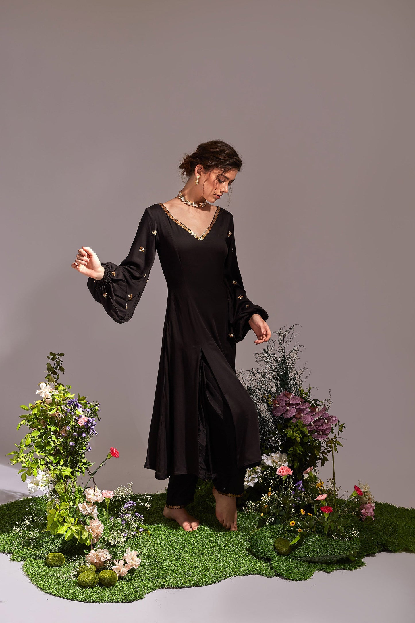 ANYA Black Kurta