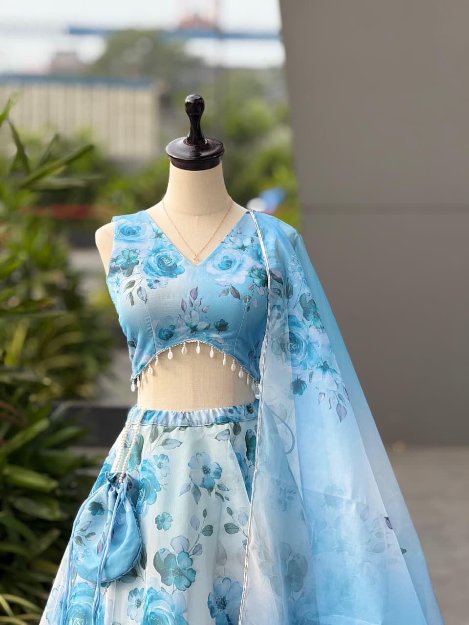 Organza Silk Lehenga