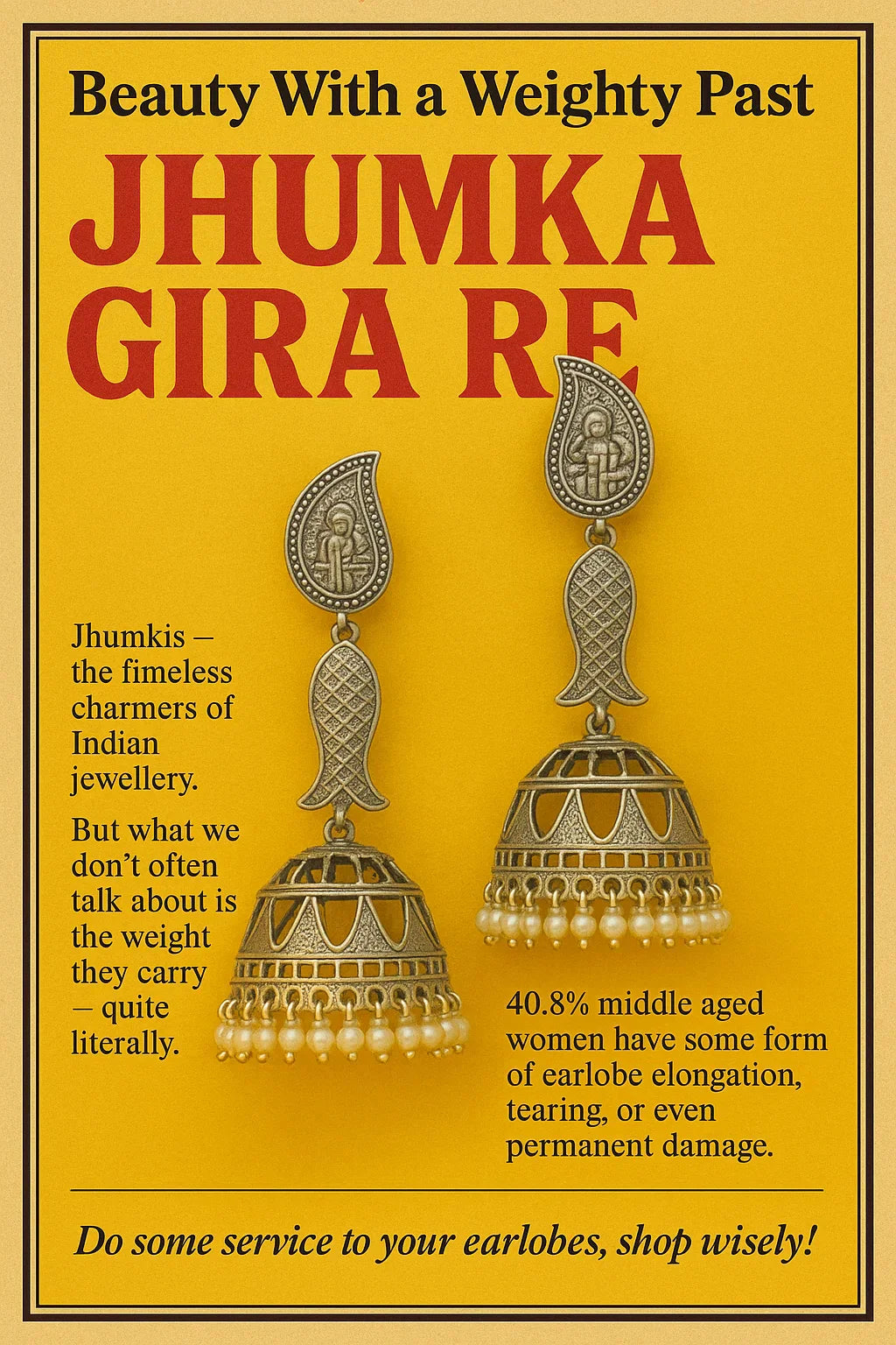 Zevar Club Oxidised Silver-Plated Dome-Shaped Handcrafted Jhumka Earrings with White Pearl Beads