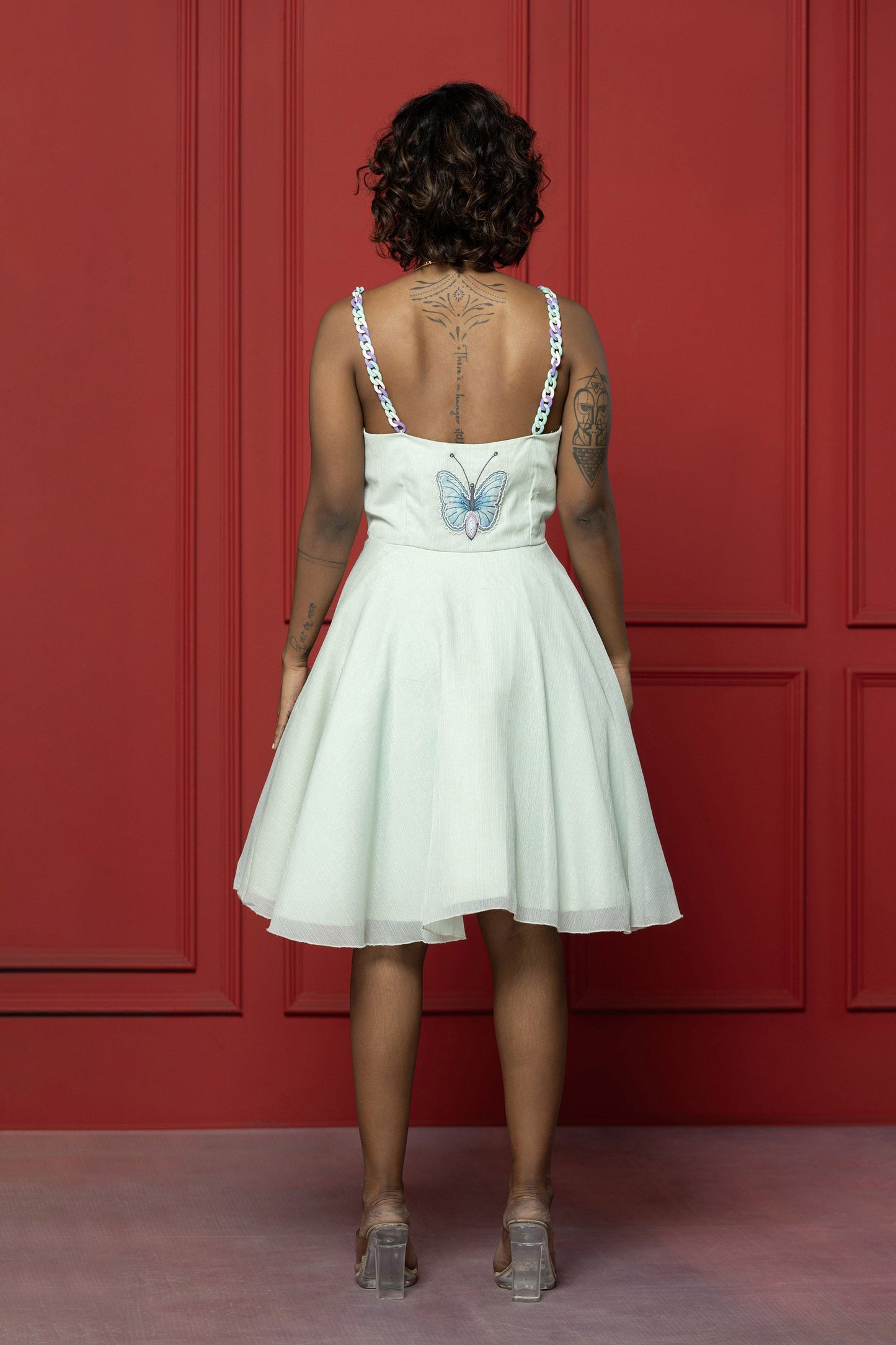 Pastel Green Organza Butterfly Frock