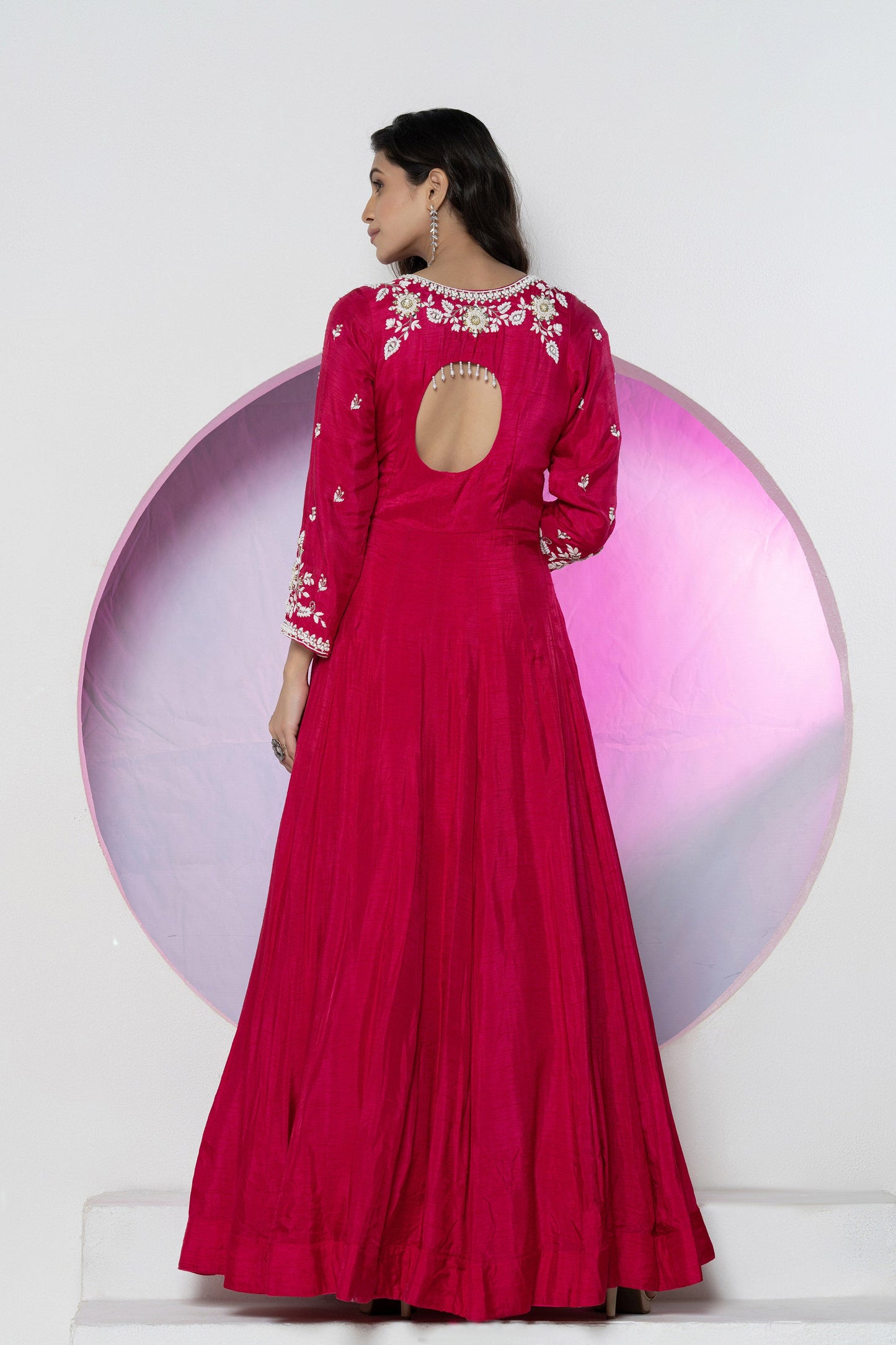 Fuchsia Pink Dola Silk Gown