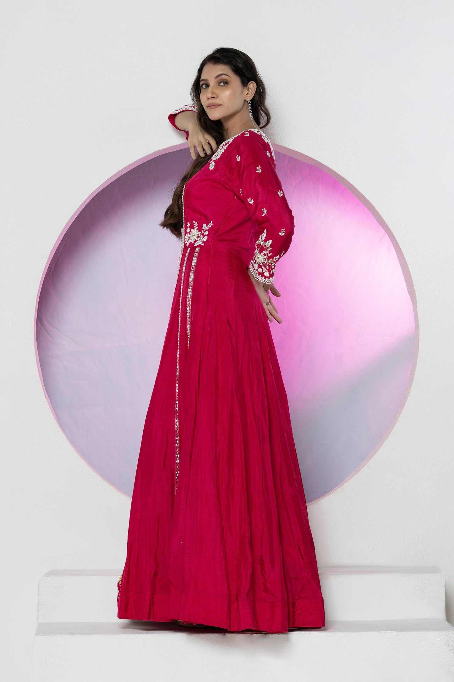 Fuchsia Pink Dola Silk Gown