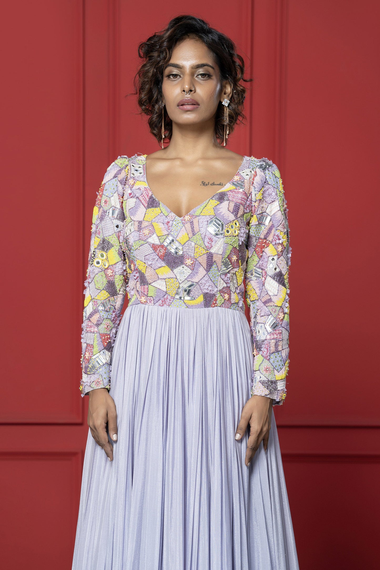 Lilac Chinnon Embroidered Ensemble