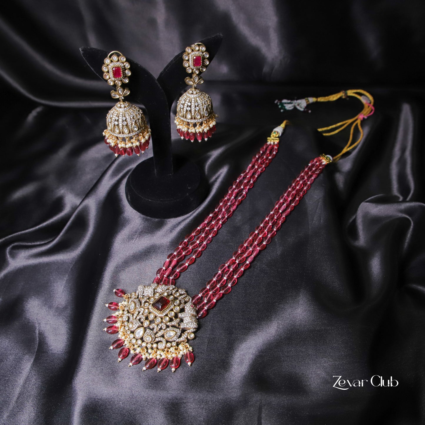 Zevar Club Glamorous Victorian Pink Jewellery Set