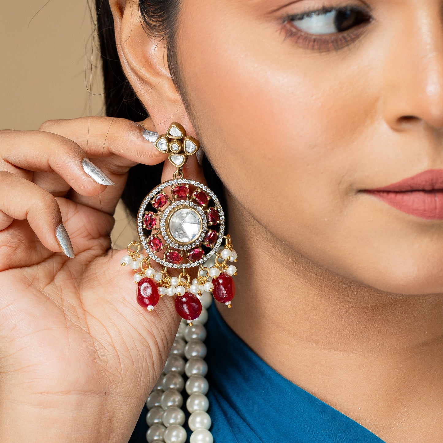 Zevar Club Peacock Motif Victorian Oyster Pearl Set