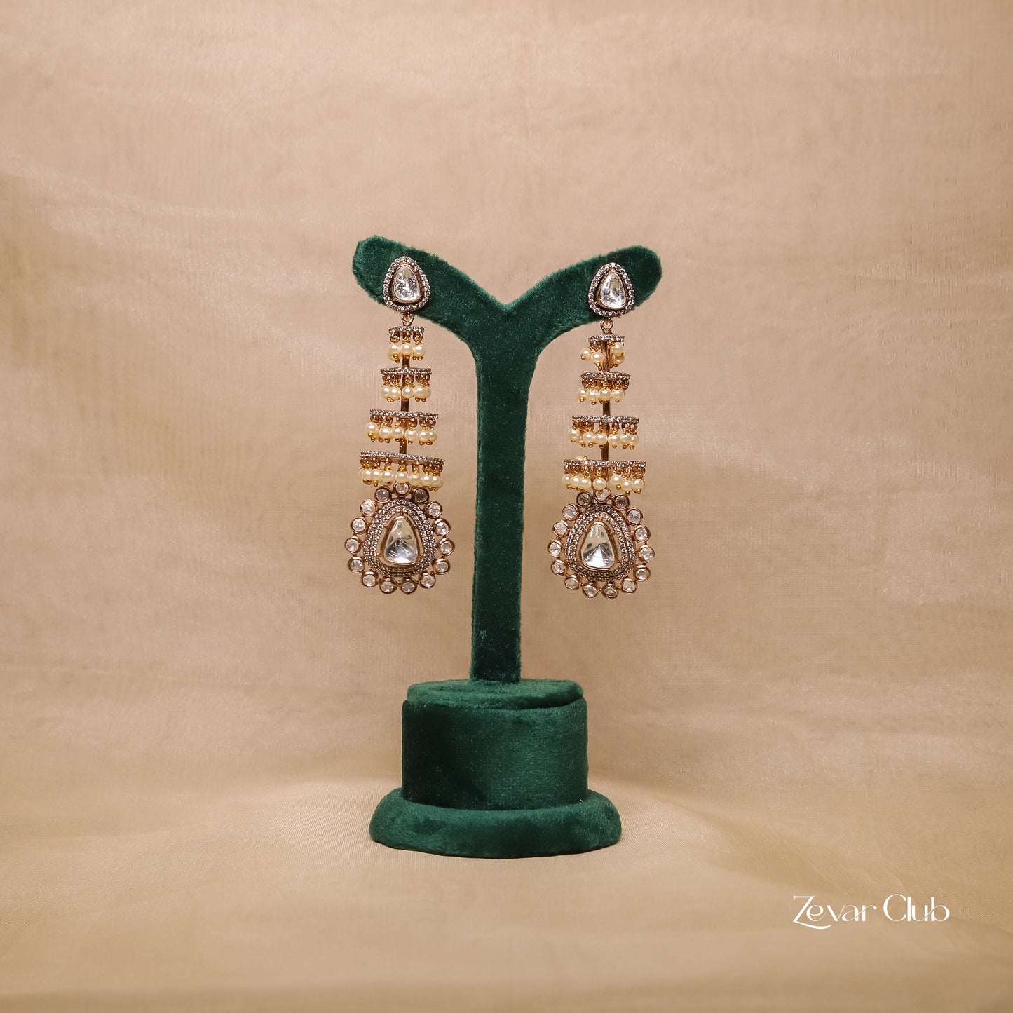Zevar Club Mastaani Pearl Kundan Earrings