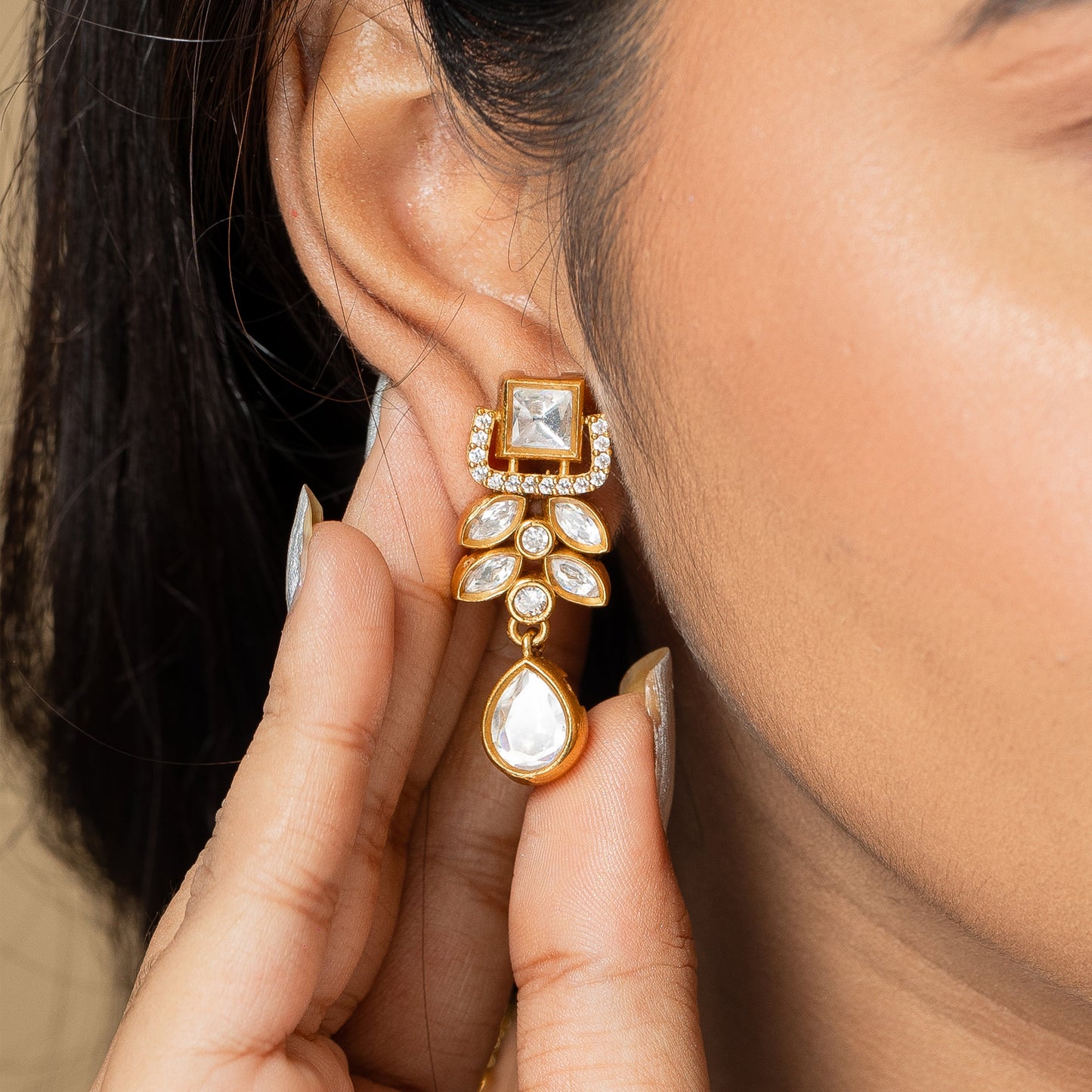 Zevar Club Karishma Kundan Neutral Victorian Set