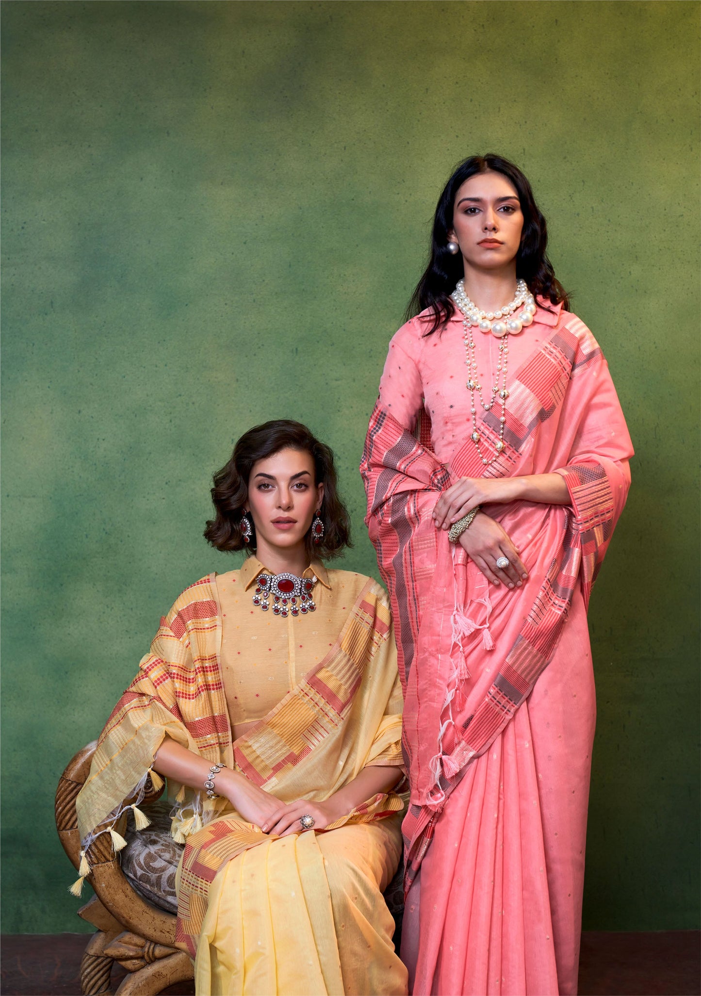 Pale Yellow Khwaaish Spun Handloom Silk Saree